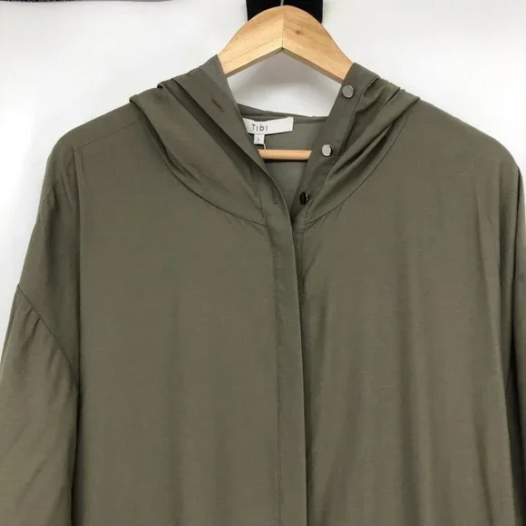 Tibi NWT Washed Viscose Utility Hoodie Jumpsuit in Moss Green LG - Picture 6 of 16